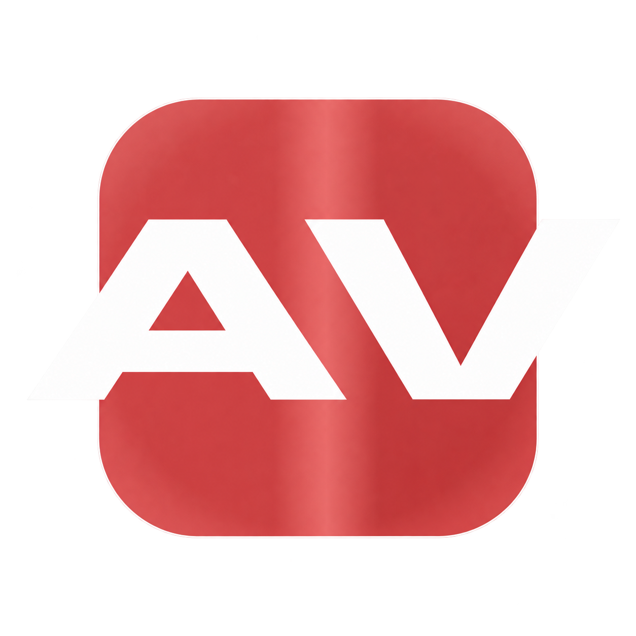 AV Labs logo in portfolio crimson and white